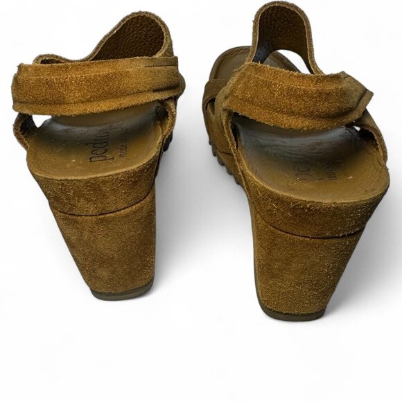 PEDRO GARCIA Jouri Platform Suede Wedge Sandals, Tan, EU 37.5, NWOB - Picture 3 of 13